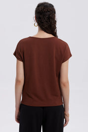 Polera Mujer Con Textura Café Oscuro