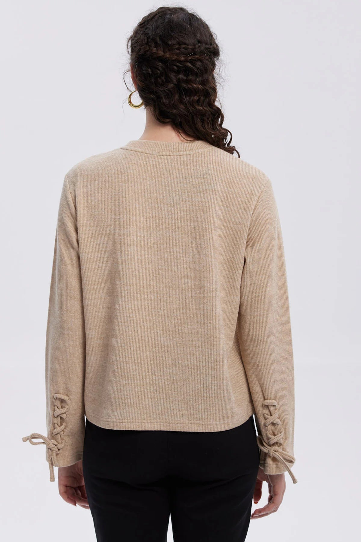 Sweater Mujer Mangas Beige