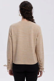 Sweater Mujer Mangas Beige