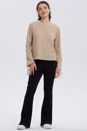 Sweater Mujer Mangas Beige