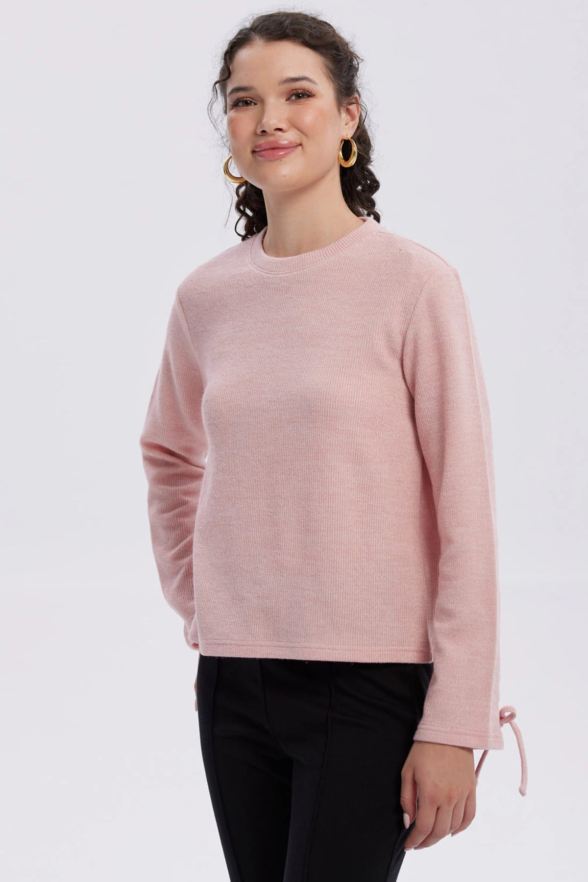 Sweater Mujer Mangas Palo Rosa