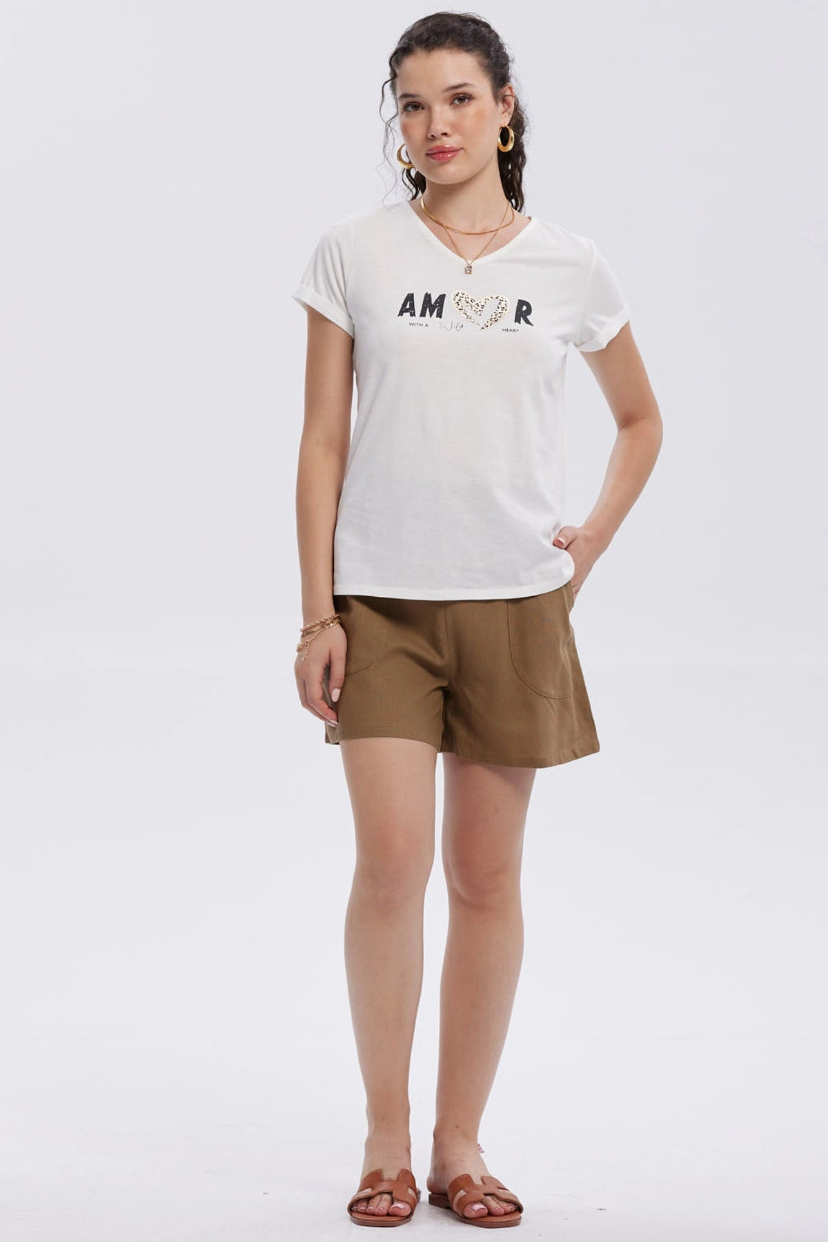 Polera Mujer Dobladillo Manga Crudo