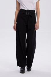 Pantalón Mujer Sastrero Con Cinturón Negro