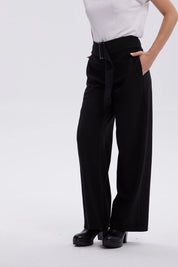 Pantalón Mujer Sastrero Con Cinturón Negro