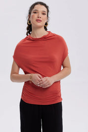 Polera Mujer Animal Print Terracota