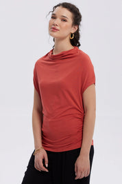 Polera Mujer Animal Print Terracota