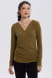 Polera Mujer Cruce Delantero Verde Militar