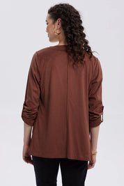 Chaqueta Mujer Antelina Café Oscuro