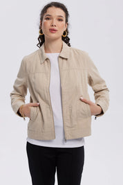 Chaqueta Mujer Gabardina Beige