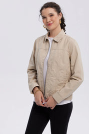 Chaqueta Mujer Gabardina Beige