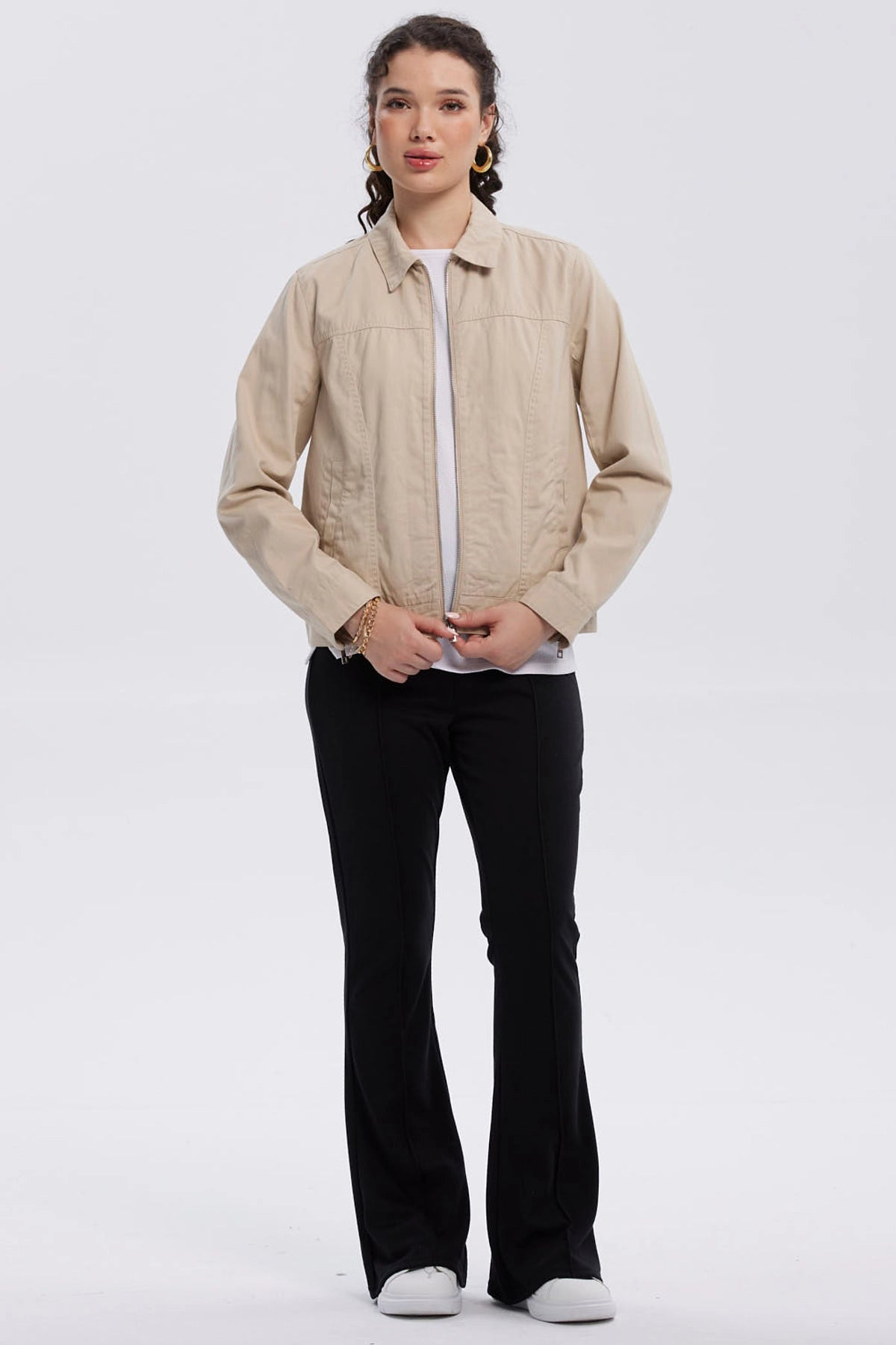 Chaqueta Mujer Gabardina Beige