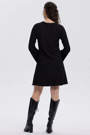 Vestido Mujer Flare Corto Negro
