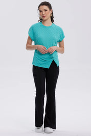 Polera Mujer Abertura Costado Aqua
