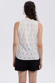Polera Mujer Broderie Recogido Crudo
