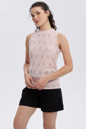 Polera Mujer Broderie Recogido Palo Rosa