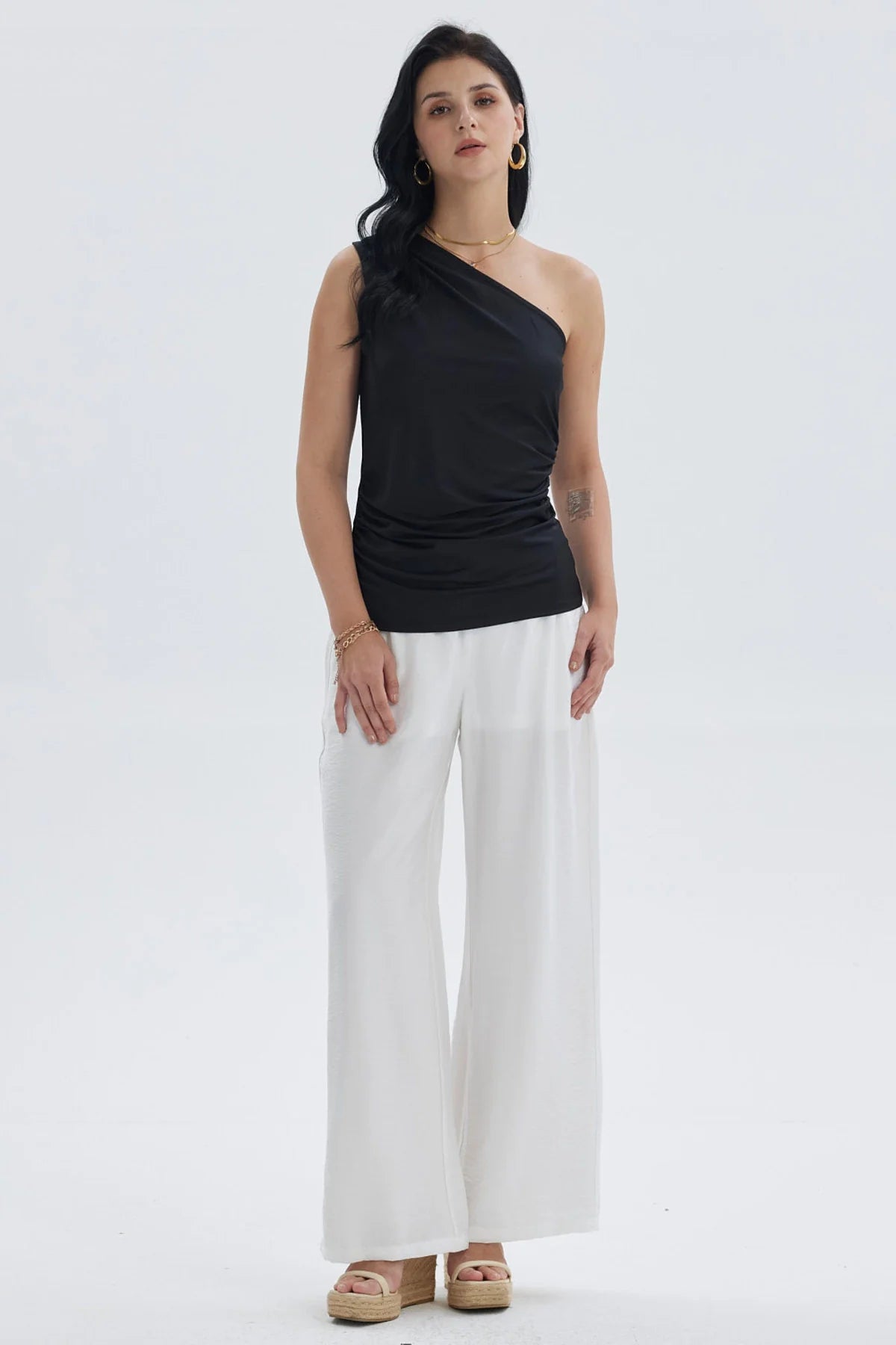 Polera Mujer Con Botones Negro