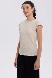 Polera Mujer Espalda Escote Cuadrado Arena