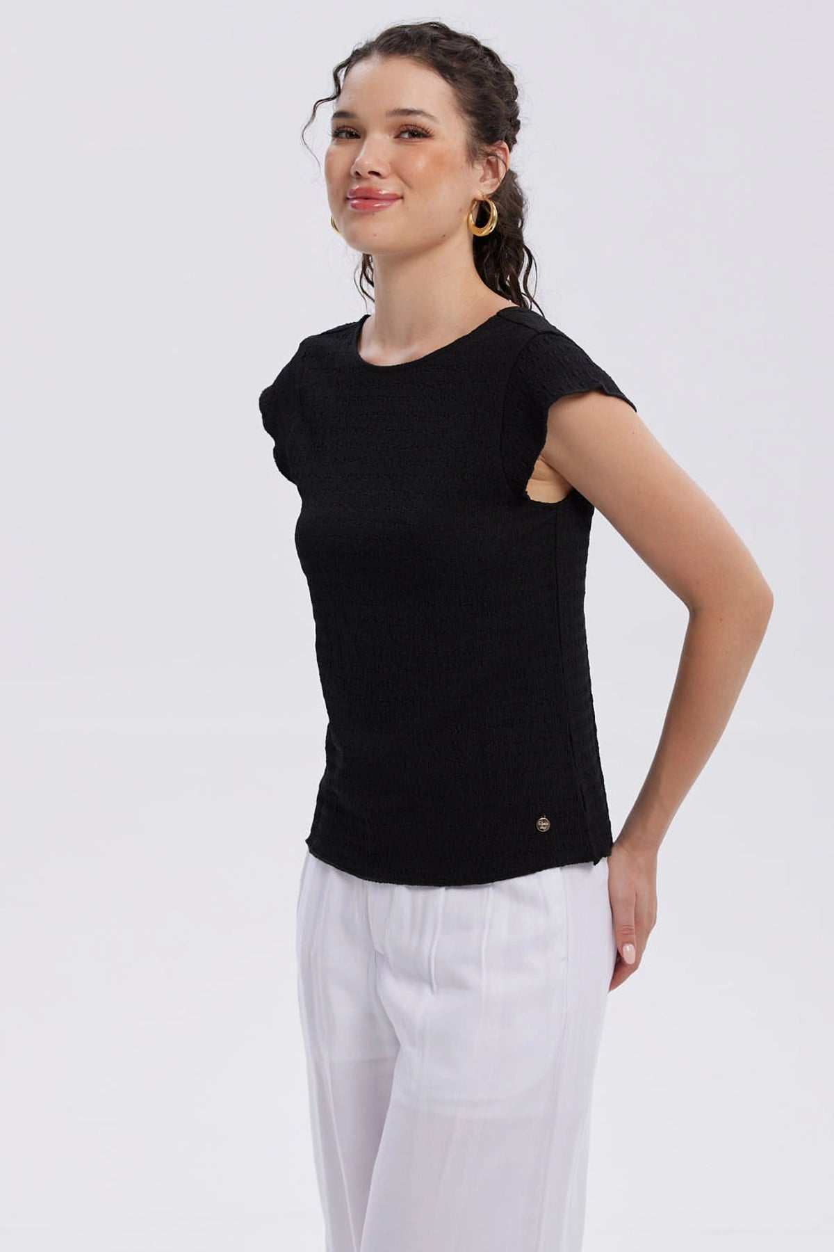 Polera Mujer Espalda Escote Cuadrado Negro