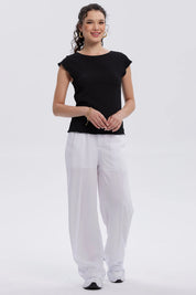 Polera Mujer Espalda Escote Cuadrado Negro