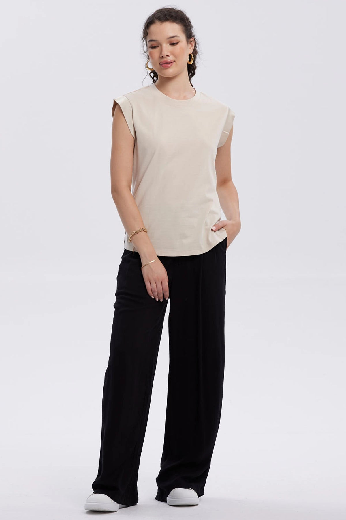 Polera Mujer Satín Arena