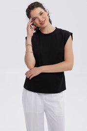 Polera Mujer Satín Negro