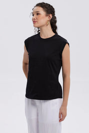 Polera Mujer Satín Negro