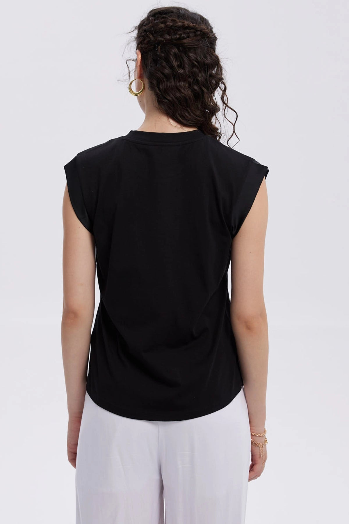 Polera Mujer Satín Negro
