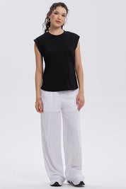 Polera Mujer Satín Negro