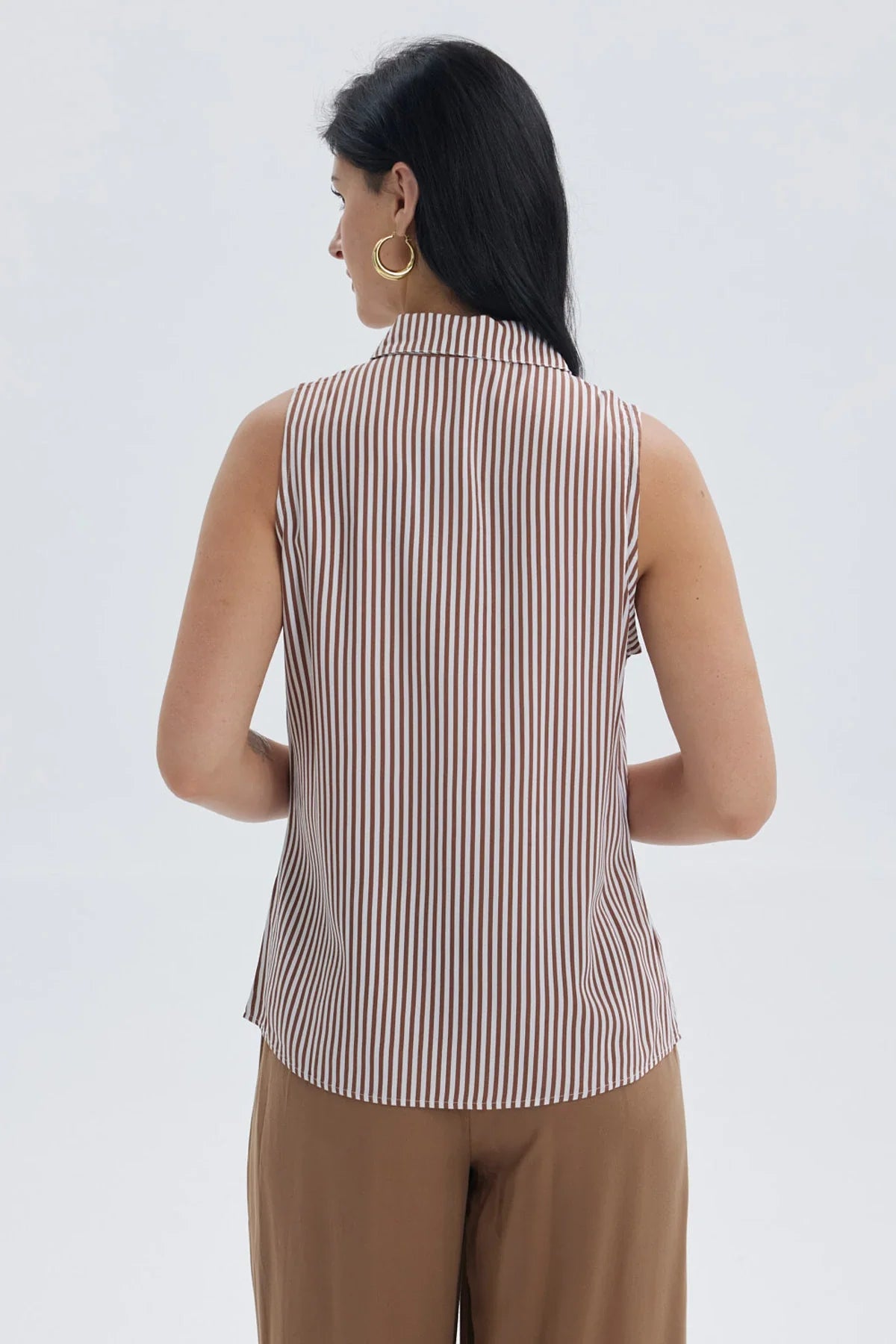 Blusa Mujer Abotonada Rapport Café Oscuro