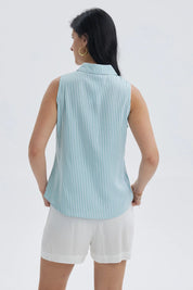 Blusa Mujer Abotonada Rapport Celeste