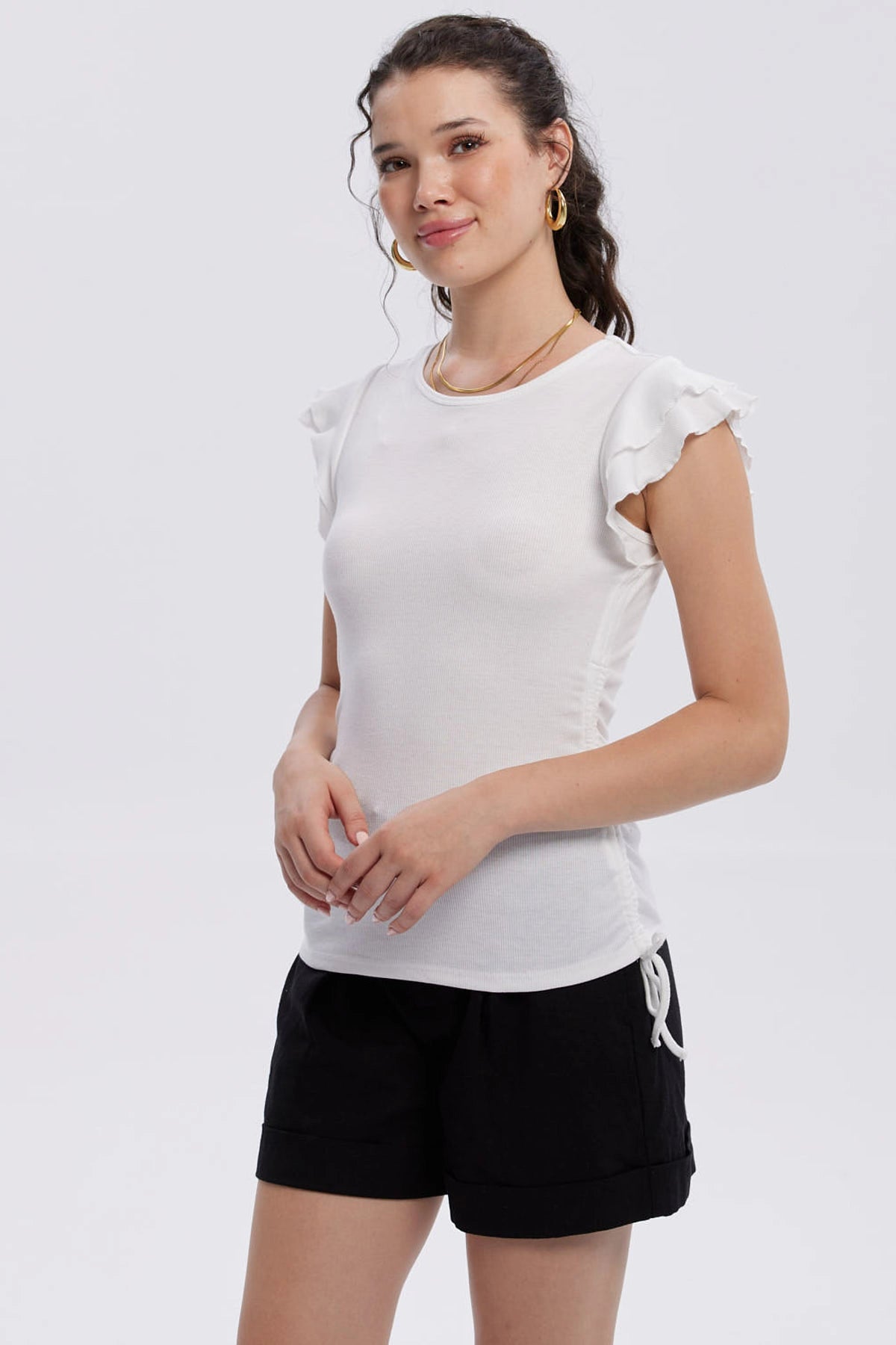 Polera Mujer Manga Vuelos Arena