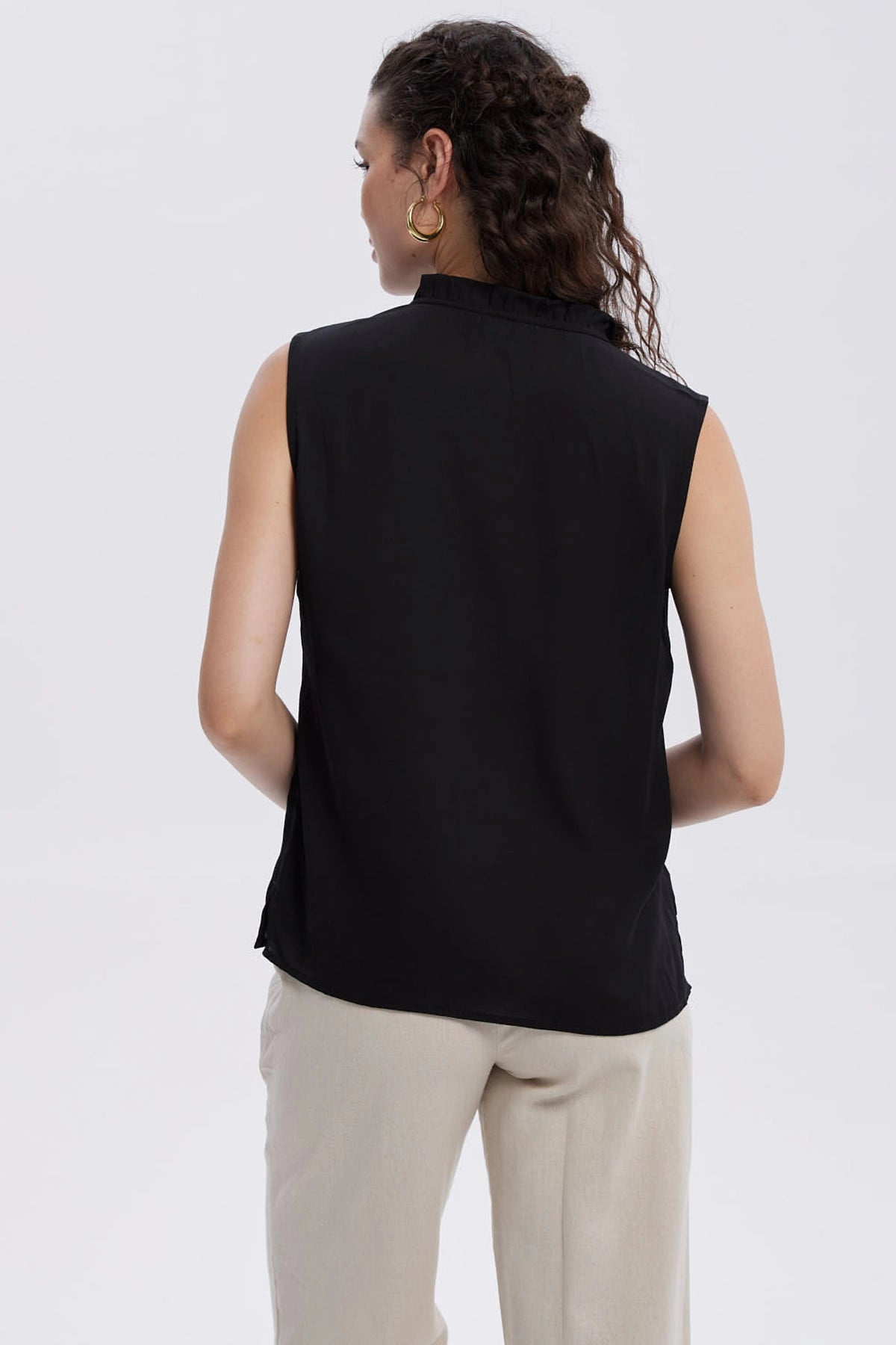 Blusa Mujer Aplicación Amarra Negro