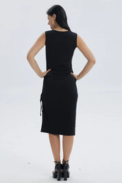 Vestido Mujer Largo Rib Negro