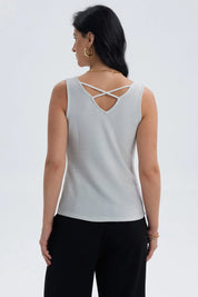 Polera Mujer Pabilo Lisa Con Textura Crudo