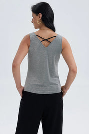 Polera Mujer Pabilo Lisa Con Textura Plateado