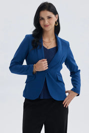 Blazer Mujer Tope Liso 1 Botón Azul Oscuro