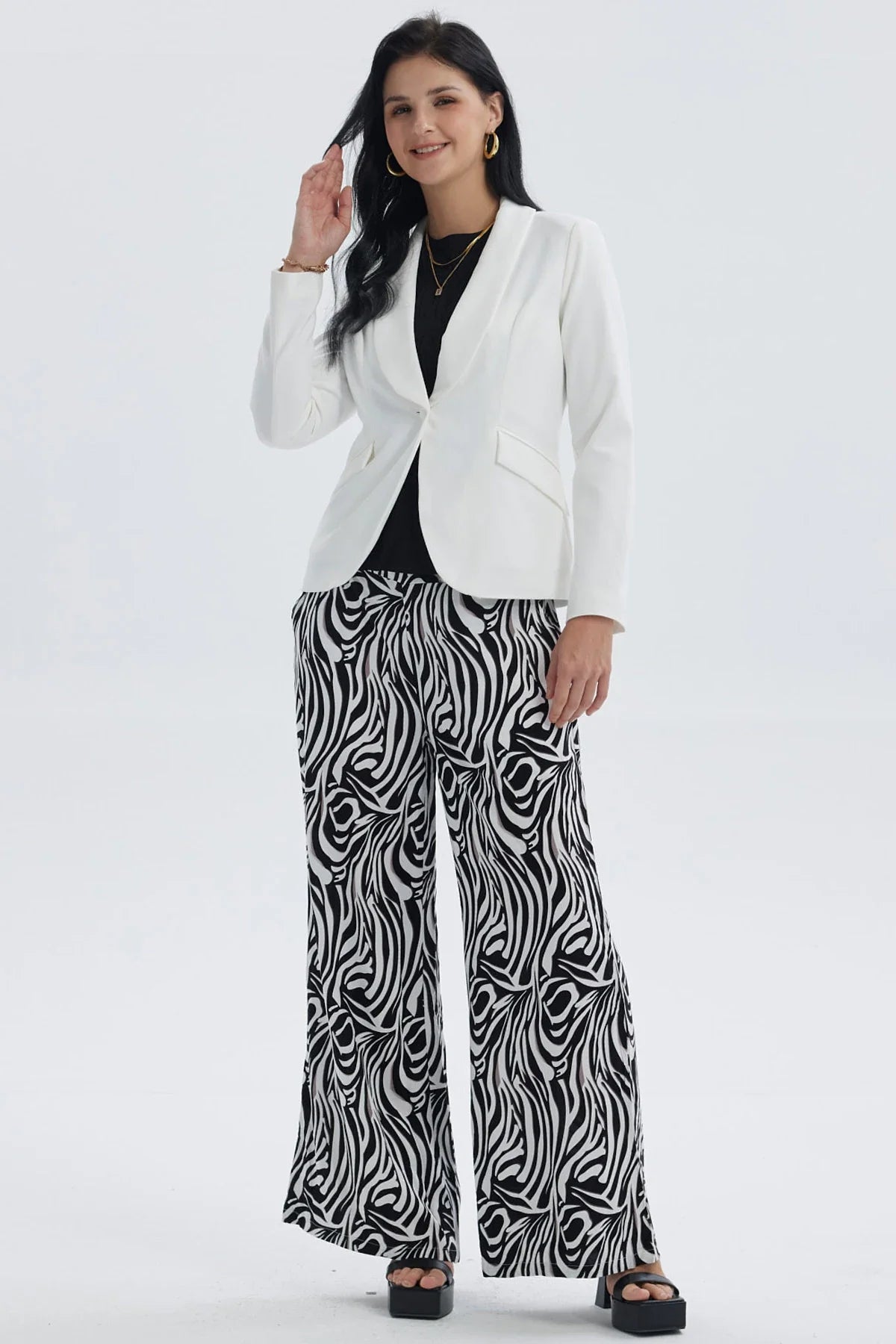 Blazer Mujer Tope Liso 1 Botón Crudo