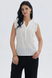 Blusa Mujer Vuelos Pata Botón Crudo