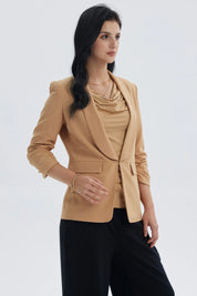 Blazer Mujer Top Liso Camel