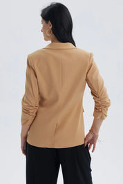 Blazer Mujer Top Liso Camel