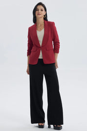 Blazer Mujer Top Liso Rojo Oscuro