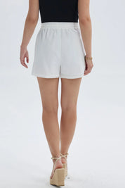 Short Mujer Textura Pretina Elasticada Crudo
