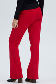 Pantalón Mujer 2 Botones Rojo Oscuro