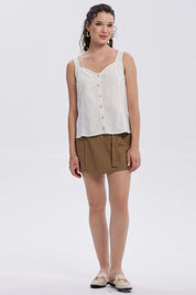 Blusa Mujer Pabilo Lino Escote Crudo