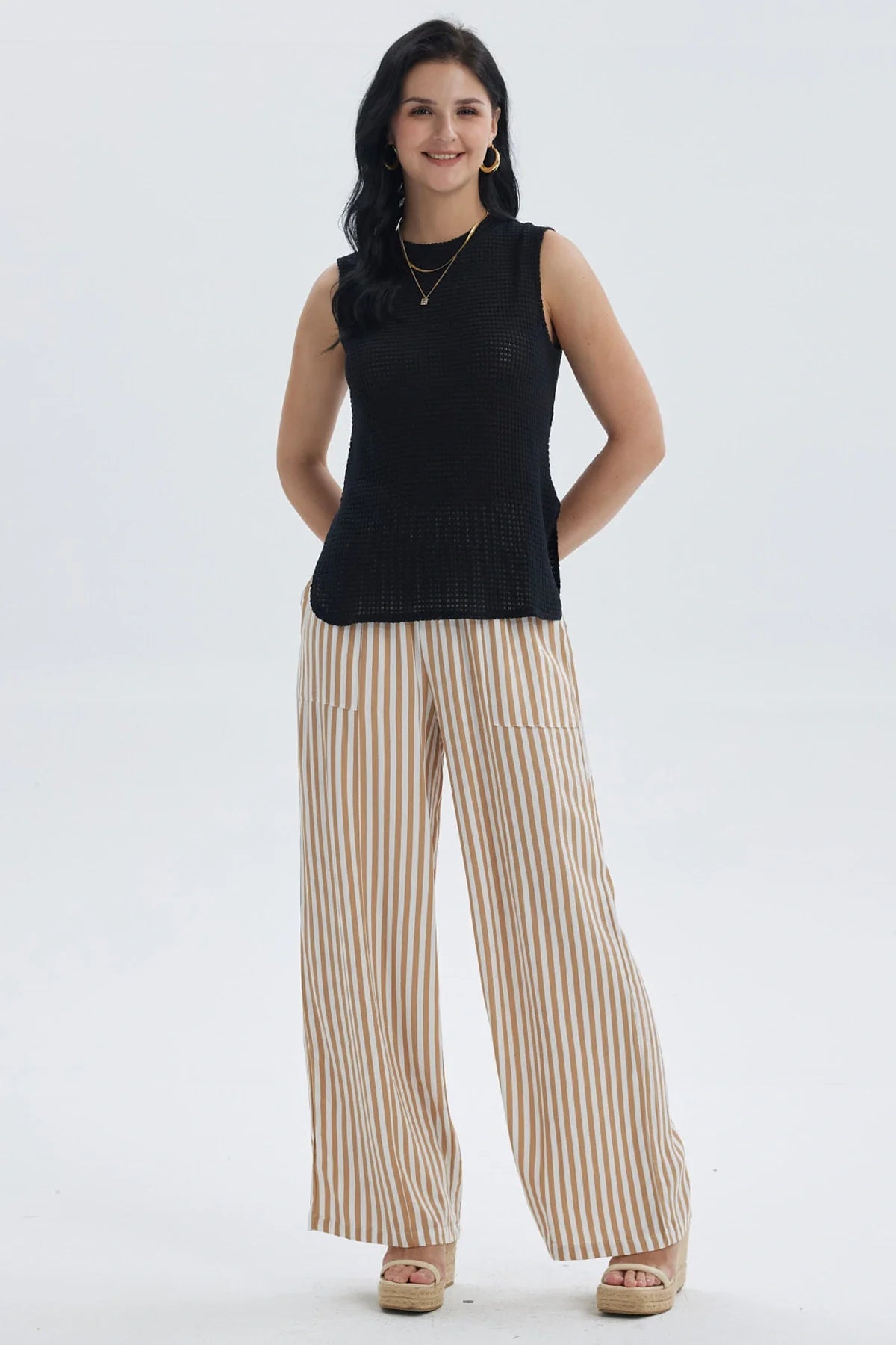 Polera Mujer Tejida Abertura Negro