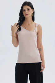 Polera Mujer Escote Asimétrico Palo Rosa