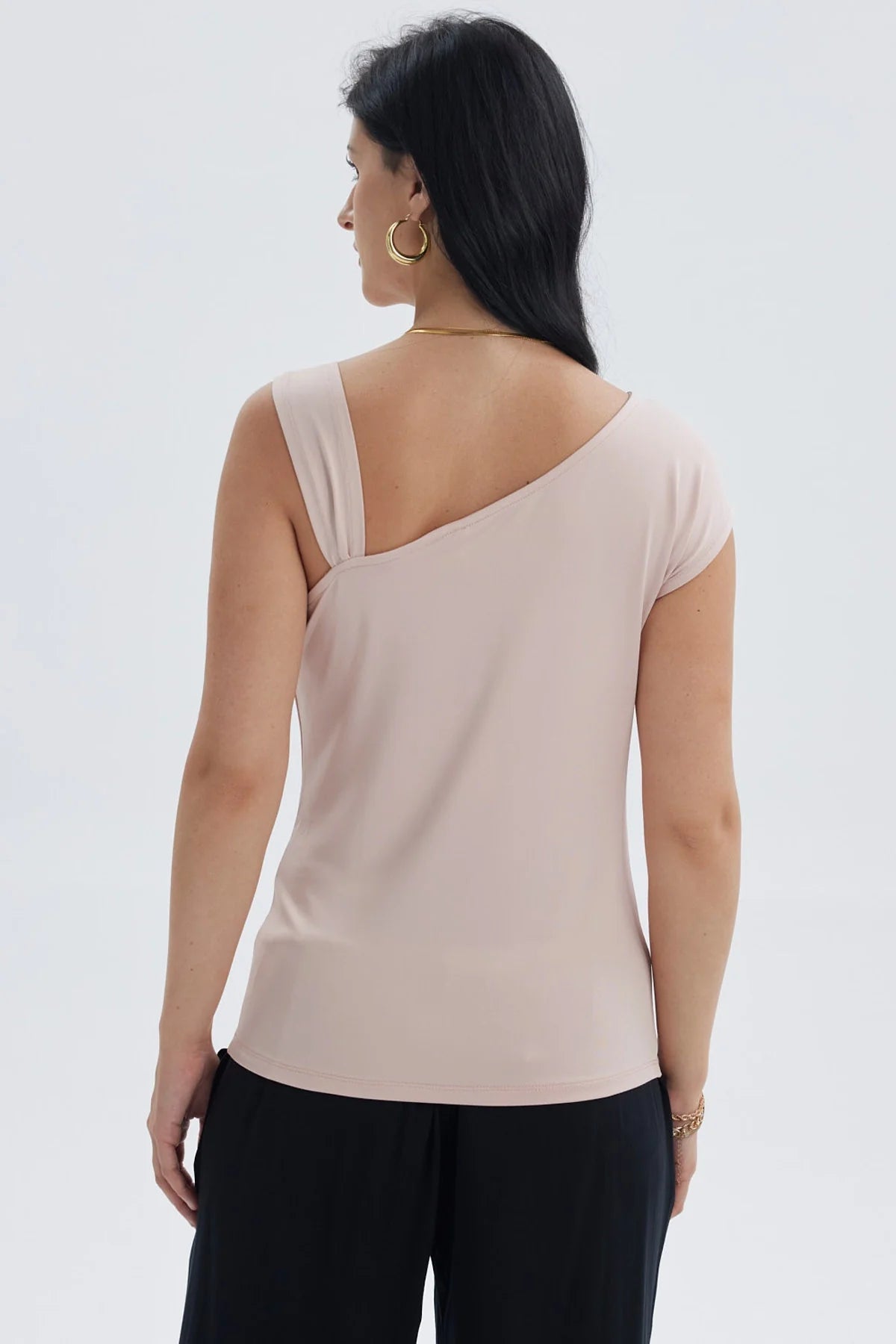 Polera Mujer Escote Asimétrico Palo Rosa