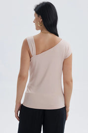 Polera Mujer Escote Asimétrico Palo Rosa