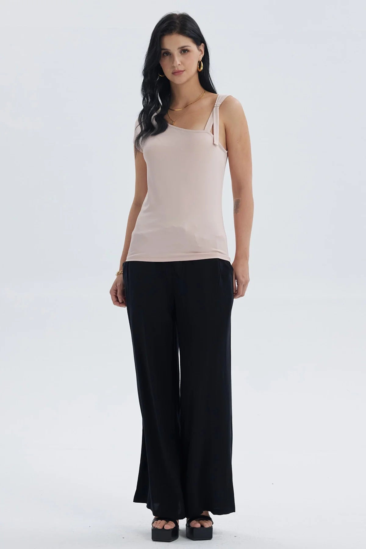 Polera Mujer Escote Asimétrico Palo Rosa