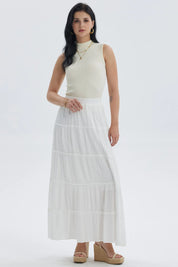 Falda Mujer Larga Bambula Aplicación Vuelos Crudo